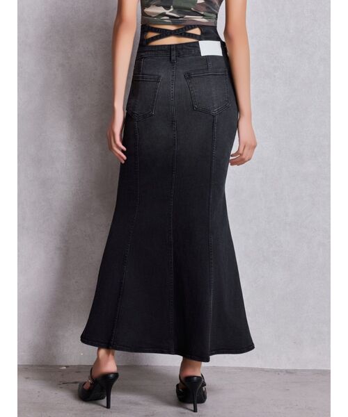 GYDA（ジェイダ）の「ハイウエストBACKクロスマーメイドデニムスカート（デニムスカート・レディース・ライトブルー/インディゴブルー/ブラック・SMALL/MEDIUM）」の12枚目の写真