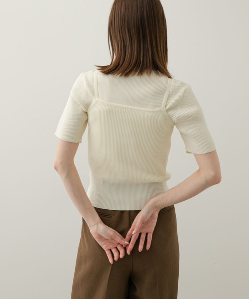 SENSE OF PLACE by URBAN RESEARCH（センスオブプレイスバイアーバンリサーチ）の「2Pキャミアンサンブルセーター（ニット/セーター・レディース・ブラック/ブラウン/アイボリー・ONE）」の5枚目の写真