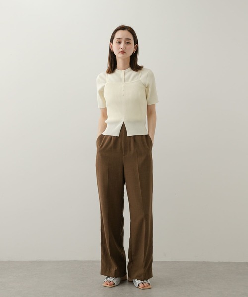 SENSE OF PLACE by URBAN RESEARCH（センスオブプレイスバイアーバンリサーチ）の「2Pキャミアンサンブルセーター（ニット/セーター・レディース・ブラック/ブラウン/アイボリー・ONE）」の7枚目の写真