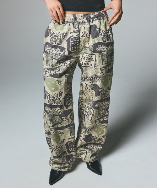 X-girl（エックスガール）の「FACE LABEL EASY PANTS（デニムパンツ・レディース・マルチ/ブラック/ライトインディゴブルー・S/M）」の3枚目の写真