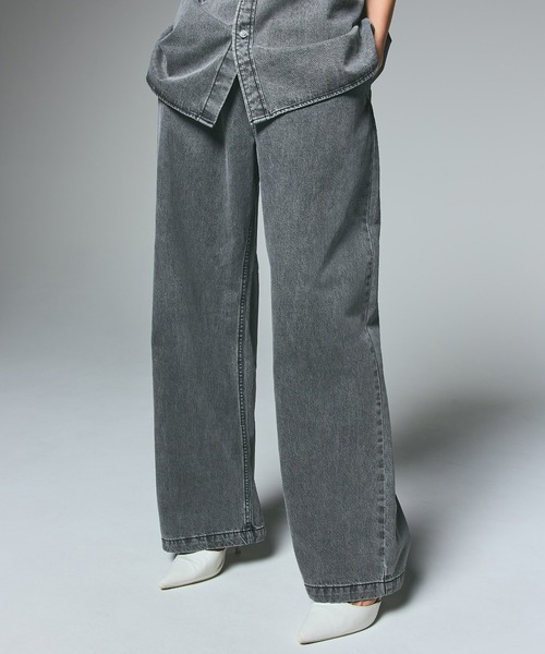 極美品　X-girl エックスガール デニムパンツ　イージーパンツ　S FACE LABEL EASY PANTS（デニムパンツ）｜X-girl（エックス
