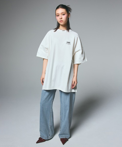 X-girl（エックスガール）の「FACE LABEL EASY PANTS（デニムパンツ・レディース・マルチ/ブラック/ライトインディゴブルー・S/M）」の22枚目の写真