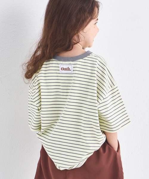 ビックシルエット バックタグ付き カラーボーダー 半袖Tシャツ（T