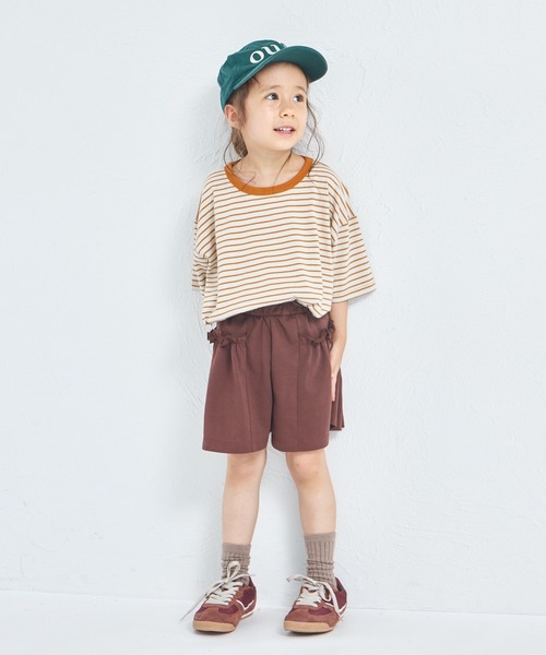 pairmanon（ペアマノン）の「ビックシルエット バックタグ付き カラーボーダー 半袖Tシャツ（Tシャツ/カットソー・キッズ・ピンク系その他/イエロー系その他/ブルー系その他/ベージュ系その他/グレー系その他/ブラウン系その他・100/110/120/130/140/150/90）」の19枚目の写真