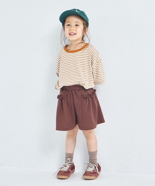 pairmanon（ペアマノン）の「ビックシルエット バックタグ付き カラーボーダー 半袖Tシャツ（Tシャツ/カットソー・キッズ・ピンク系その他/イエロー系その他/ブルー系その他/ベージュ系その他/グレー系その他/ブラウン系その他・100/110/120/130/140/150/90）」の20枚目の写真