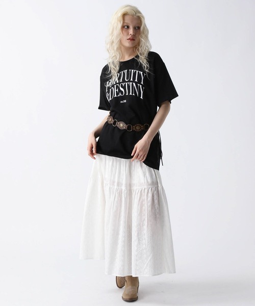 FOREVER 21（フォーエバー トゥエンティーワン）の「【2025SS】スリットコットンロングスカート（スカート・レディース・オフホワイト/ブラック/ブラウン・FREE）」の8枚目の写真