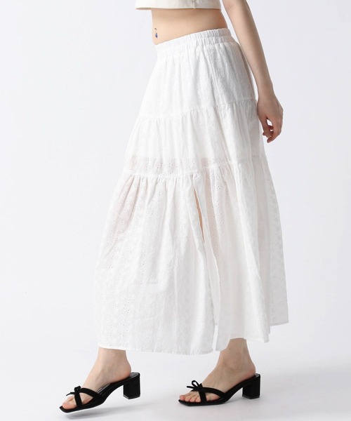 FOREVER 21（フォーエバー トゥエンティーワン）の「【2025SS】スリットコットンロングスカート（スカート・レディース・オフホワイト/ブラック/ブラウン・FREE）」の11枚目の写真