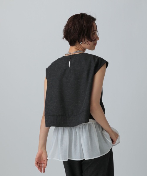 LEPSIM（レプシィム）の「リネンブレンドノースリブラウス　324947（シャツ/ブラウス・レディース・ブラック/オレンジ系その他/ベージュ・FREE）」の6枚目の写真