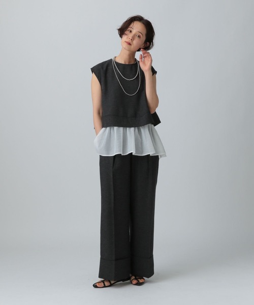 LEPSIM（レプシィム）の「リネンブレンドノースリブラウス　324947（シャツ/ブラウス・レディース・ブラック/オレンジ系その他/ベージュ・FREE）」の7枚目の写真