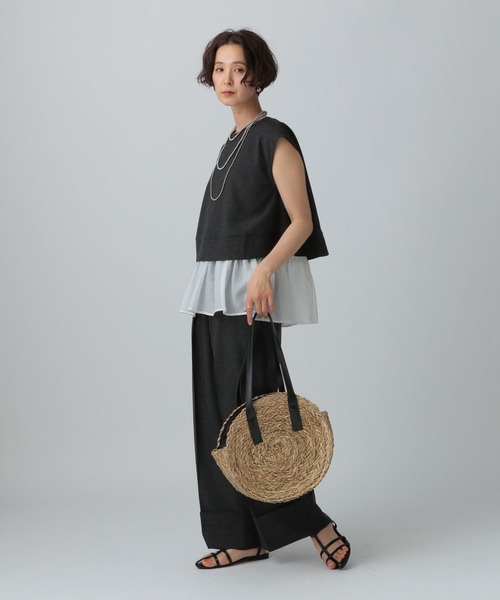 LEPSIM（レプシィム）の「リネンブレンドノースリブラウス　324947（シャツ/ブラウス・レディース・ブラック/オレンジ系その他/ベージュ・FREE）」の8枚目の写真