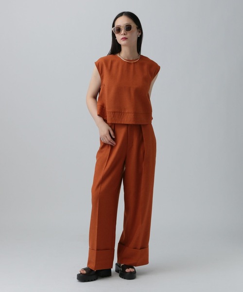 LEPSIM（レプシィム）の「リネンブレンドノースリブラウス　324947（シャツ/ブラウス・レディース・ブラック/オレンジ系その他/ベージュ・FREE）」の13枚目の写真