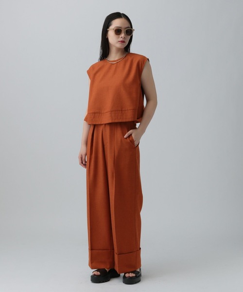 LEPSIM（レプシィム）の「リネンブレンドノースリブラウス　324947（シャツ/ブラウス・レディース・ブラック/オレンジ系その他/ベージュ・FREE）」の15枚目の写真