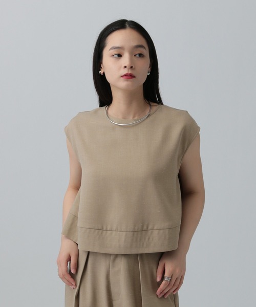 LEPSIM（レプシィム）の「リネンブレンドノースリブラウス　324947（シャツ/ブラウス・レディース・ブラック/オレンジ系その他/ベージュ・FREE）」の17枚目の写真