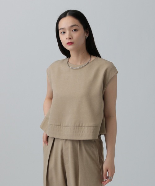 LEPSIM（レプシィム）の「リネンブレンドノースリブラウス　324947（シャツ/ブラウス・レディース・ブラック/オレンジ系その他/ベージュ・FREE）」の18枚目の写真