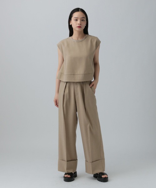 LEPSIM（レプシィム）の「リネンブレンドノースリブラウス　324947（シャツ/ブラウス・レディース・ブラック/オレンジ系その他/ベージュ・FREE）」の19枚目の写真