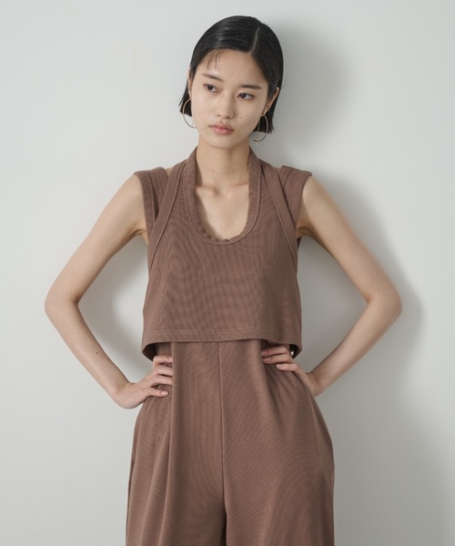 AIC.（エーアイシー）の「ホルタータンク/コンビネゾンアンサンブル（つなぎ/オールインワン・レディース・ブラック/ブラウン・FREE）」の15枚目の写真