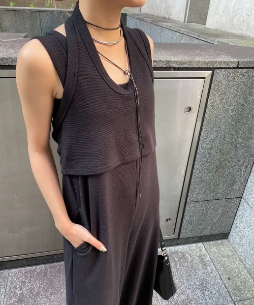 AIC.(エーアイシー)の「ホルタータンク/コンビネゾンアンサンブル(つなぎ/オールインワン・レディース・ブラック/ブラウン・FREE)」の14枚目の写真