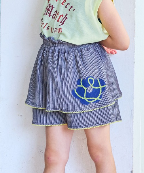 MARKEY'S（マーキーズ）の「リブモチーフプリントキュロットパンツ（その他パンツ・キッズ・チャコール/パープル/ライトピンク・80/90/95/100/110/120/130/140/150）」の2枚目の写真