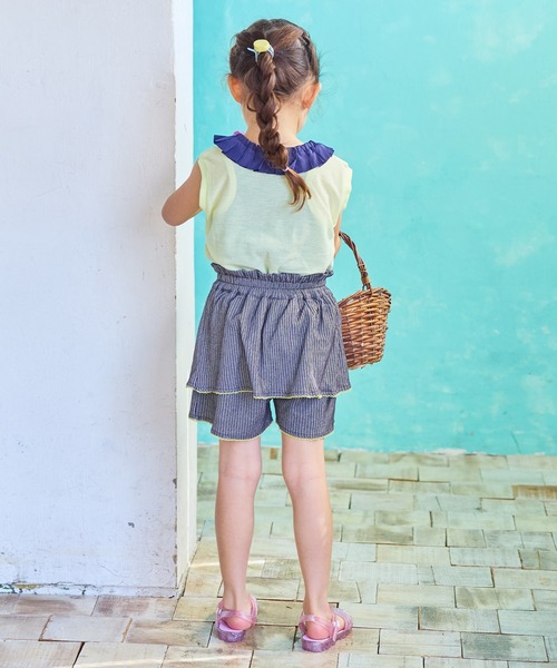 MARKEY'S（マーキーズ）の「リブモチーフプリントキュロットパンツ（その他パンツ・キッズ・チャコール/パープル/ライトピンク・80/90/95/100/110/120/130/140/150）」の6枚目の写真