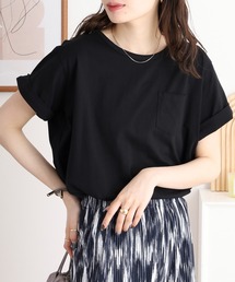 mitis ラウンドヘム胸ポケット付きTシャツ