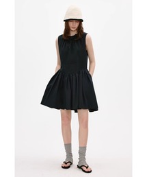 ドローストリング ノースリーブミニワンピース Fano Studios ドローストリングリボン ノースリーブミニワンピース FC25L019【Fano