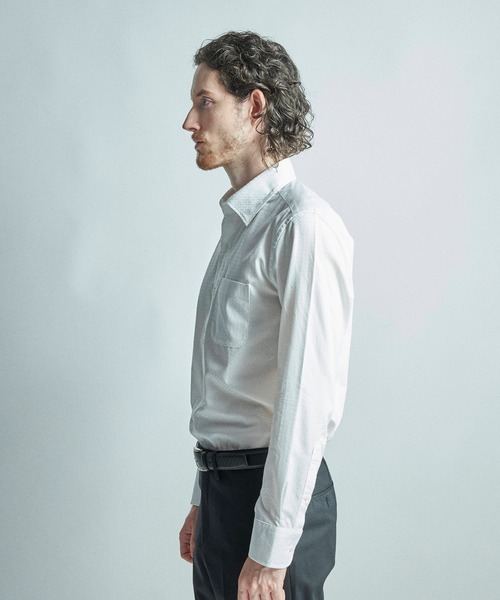 MEN'S BIGI(メンズビギ)の「コットンドビードレスシャツ(ビジネスシャツ・メンズ・ホワイト/ブルー・01/02/03/04)」の13枚目の写真