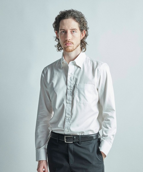 MEN'S BIGI(メンズビギ)の「コットンドビードレスシャツ(ビジネスシャツ・メンズ・ホワイト/ブルー・01/02/03/04)」の12枚目の写真