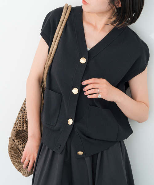 Spick & Span（スピックアンドスパン）の「《WEB限定 / 追加》ウォッシャブルVネックニットベスト（ベスト・レディース・ホワイト/ブラック・FREE）」の12枚目の写真