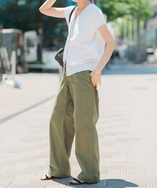 Spick & Span（スピックアンドスパン）の「《WEB限定 / 追加》ウォッシャブルVネックニットベスト（ベスト・レディース・ホワイト/ブラック・FREE）」の20枚目の写真