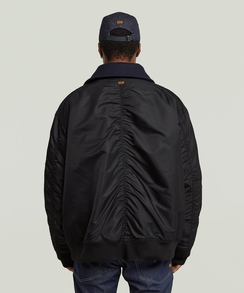 G-STAR(ジースター)の「【UNISEX】HYBRID PEACOAT/異素材ミックスオーバーサイズハイブリッドデザインPコート(ピーコート・メンズ・ダークブラック・SMALL/MEDIUM/LARGE)」の4枚目の写真