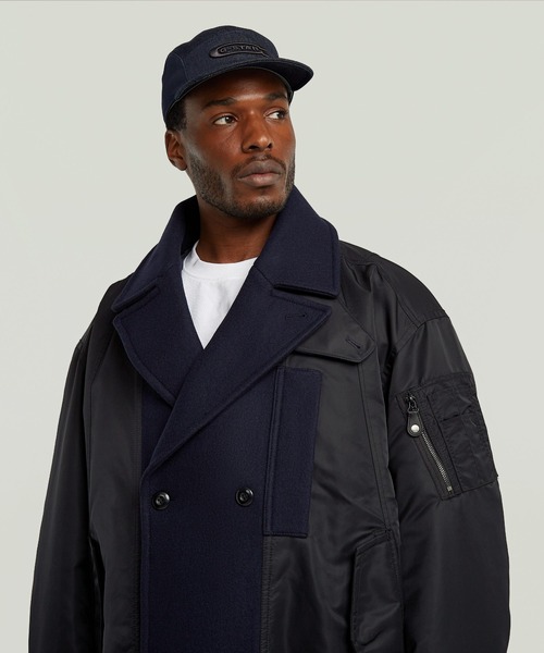 G-STAR(ジースター)の「【UNISEX】HYBRID PEACOAT/異素材ミックスオーバーサイズハイブリッドデザインPコート(ピーコート・メンズ・ダークブラック・SMALL/MEDIUM/LARGE)」の3枚目の写真