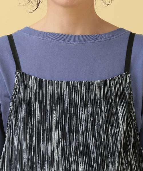 LEPSIM（レプシィム）の「【産前・産後対応】マタニティ／プリーツ柄キャミワンピース　497047（マタニティウェア/グッズ・レディース・ブラック/オフホワイト・FREE）」の19枚目の写真