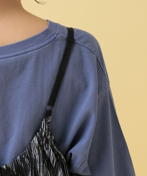 LEPSIM（レプシィム）の「【産前・産後対応】マタニティ／プリーツ柄キャミワンピース　497047（マタニティウェア/グッズ・レディース・ブラック/オフホワイト・FREE）」の13枚目の写真