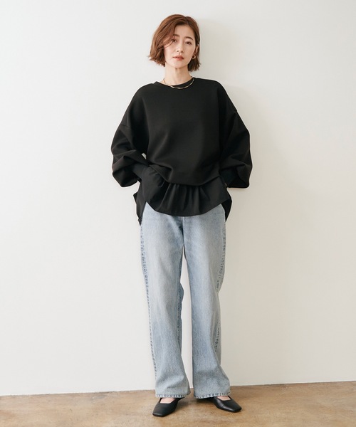 Emma Taylor(エマテイラー)の「ダンボールコクーンスリーブプルオーバー(Tシャツ/カットソー・レディース・ネイビー/ブラック/オフホワイト・FS/FREE)」の18枚目の写真