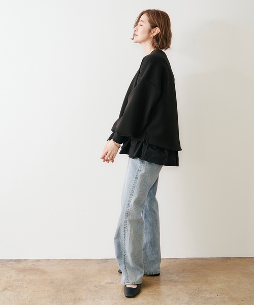 Emma Taylor(エマテイラー)の「ダンボールコクーンスリーブプルオーバー(Tシャツ/カットソー・レディース・ネイビー/ブラック/オフホワイト・FS/FREE)」の16枚目の写真
