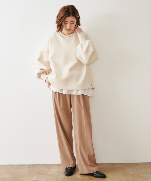 Emma Taylor(エマテイラー)の「ダンボールコクーンスリーブプルオーバー(Tシャツ/カットソー・レディース・ネイビー/ブラック/オフホワイト・FS/FREE)」の6枚目の写真