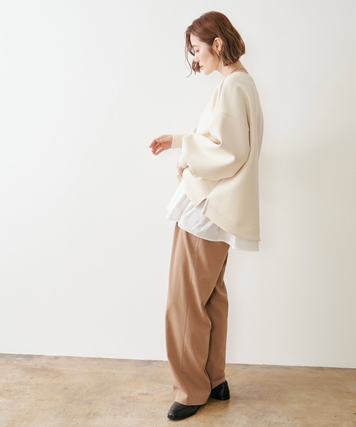 Emma Taylor(エマテイラー)の「ダンボールコクーンスリーブプルオーバー(Tシャツ/カットソー・レディース・ネイビー/ブラック/オフホワイト・FS/FREE)」の9枚目の写真