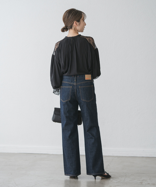 セール】レーストリミングフリルカフスブラウス（シャツ/ブラウス