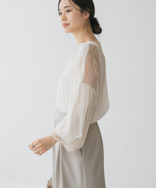 レーストリミングフリルカフスブラウス（シャツ/ブラウス