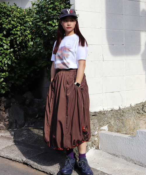 moyan ecri(モヤン エクリ)の「<moyan ecri>リバーシブル/アフリカ生地ロングスカートAFRICA REVERSIBLE DRAWSTRING SKIRT(スカート・レディース・グリーン系その他/パープル系その他/レッド系その他/イエロー系その他/ブラック系その他・FREE)」の15枚目の写真