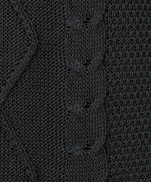 Purple&Yellow(パープルアンドイエロー)の「シアーポロニット(ニット/セーター・メンズ・グリーン/ブラック/グレイッシュベージュ・SMALL/MEDIUM/LARGE)」の12枚目の写真