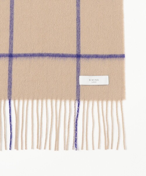 B:MING by BEAMS（ビーミングバイビームス）の「ウィンドウペン チェック マフラー（ユニセックス）（マフラー・メンズ・ブラック/ベージュ/グレー・ONE SIZE）」の8枚目の写真