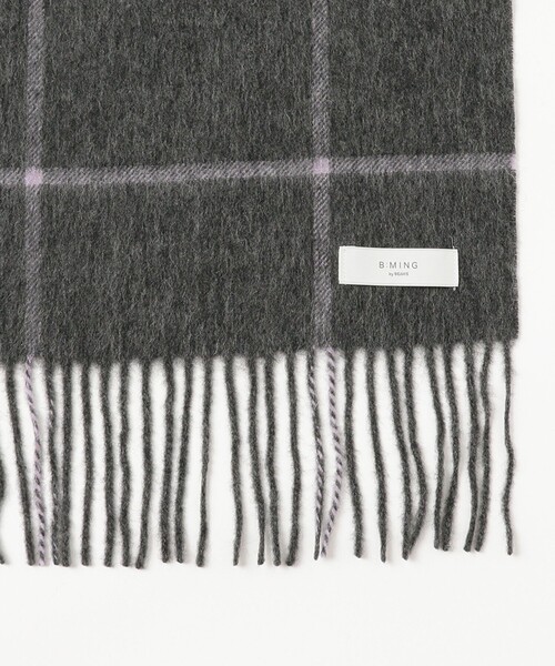 B:MING by BEAMS（ビーミングバイビームス）の「ウィンドウペン チェック マフラー（ユニセックス）（マフラー・メンズ・ブラック/ベージュ/グレー・ONE SIZE）」の12枚目の写真