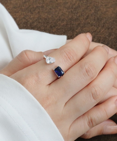 colleca la（コレカラ）の「[silver925]ストーンフォークリング〈金属アレルギー対応〉（リング・レディース・シルバー・FREE）」の3枚目の写真