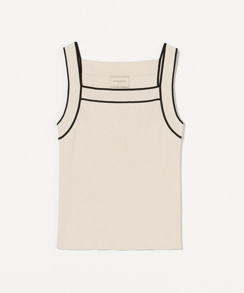 UNITED ARROWS（ユナイテッドアローズ）の「リブスクエアネック パイピングキャミソール - ウォッシャブル -（キャミソール・レディース・ネイビー/ベージュ・FREE）」の10枚目の写真