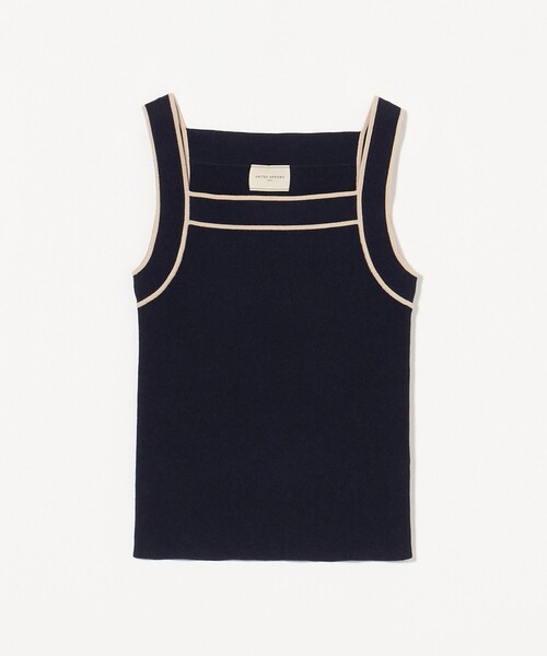 UNITED ARROWS（ユナイテッドアローズ）の「リブスクエアネック パイピングキャミソール - ウォッシャブル -（キャミソール・レディース・ネイビー/ベージュ・FREE）」の15枚目の写真