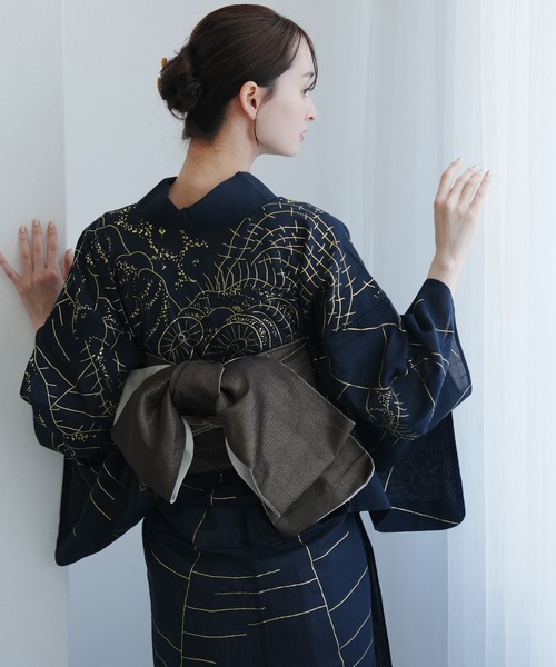 浴衣　うたたねutatane フリー　単品　蜘蛛の巣柄 浴衣 うたたねutatane フリー 単品 蜘蛛の巣柄