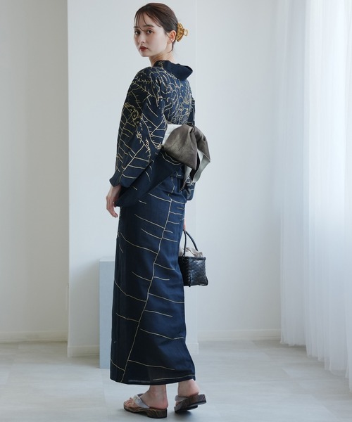 浴衣　うたたねutatane フリー　単品　蜘蛛の巣柄 utatane（ウタタネ）の「キッズ浴衣3点セット 男の子 utatane