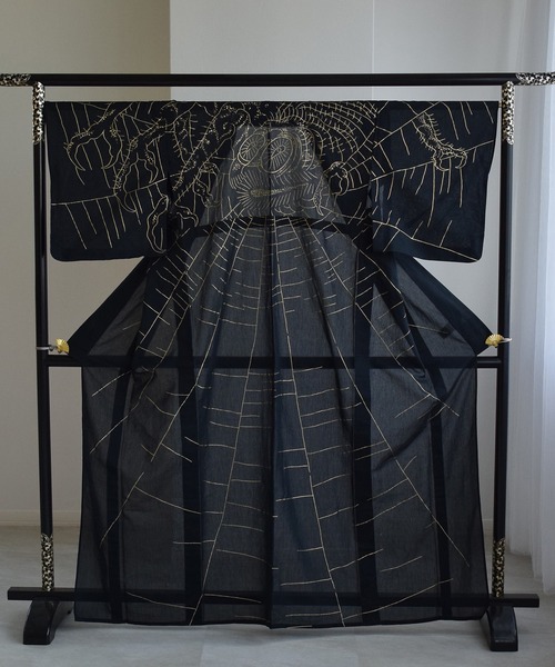 浴衣　うたたねutatane フリー　単品　蜘蛛の巣柄 utatane（ウタタネ）の「キッズ浴衣3点セット 男の子 utatane