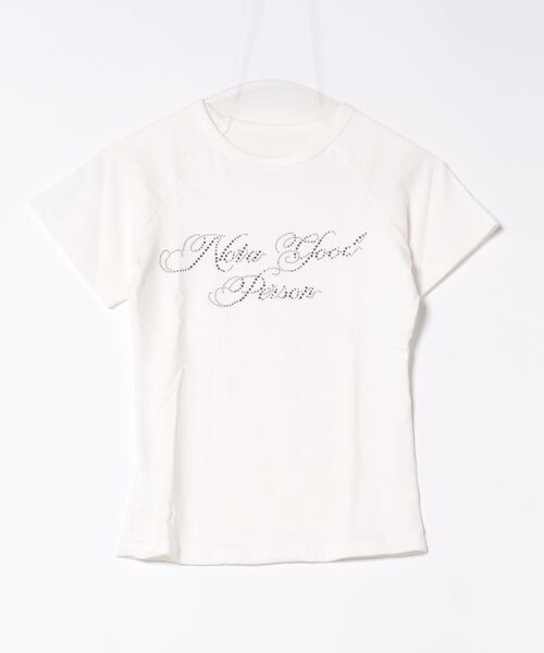 LADY LIKE（レディライク）の「ラインストーンロゴ美シルエット半袖Tシャツ（Tシャツ/カットソー・レディース・ブラック/ホワイト/ダークグレー/ブルー・M）」の11枚目の写真
